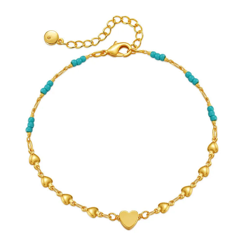 Heart Chain & Bead Bracelet 